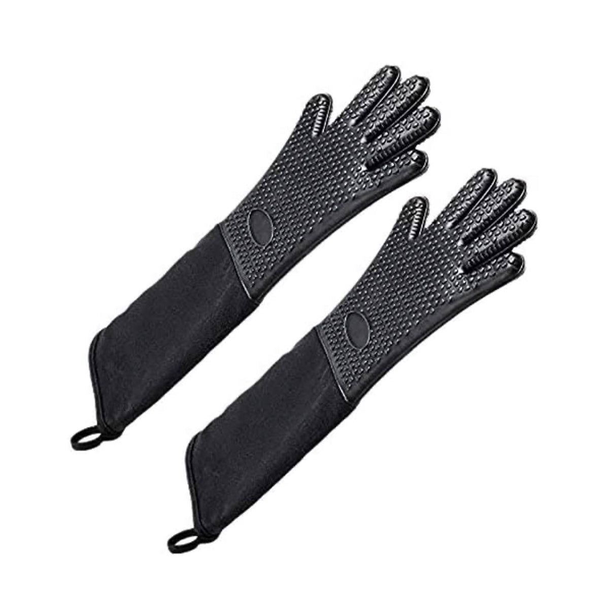 Extra long professional silicone mitt, Heat Resistant Glove with internal Cotton - Chefcoca