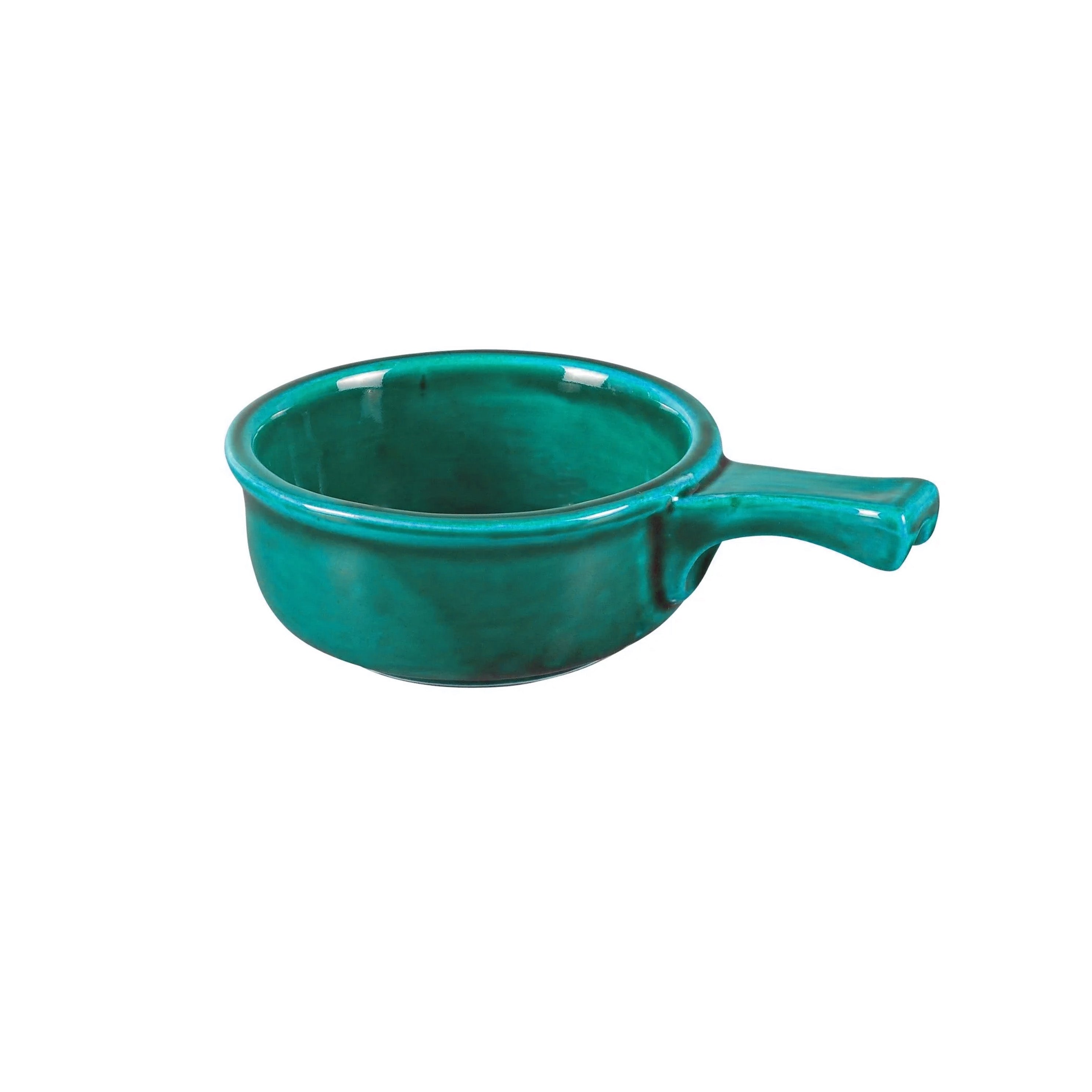 Chefco, OSC-15-H,Onion Soup Crock with Handle, 15 oz,Jade