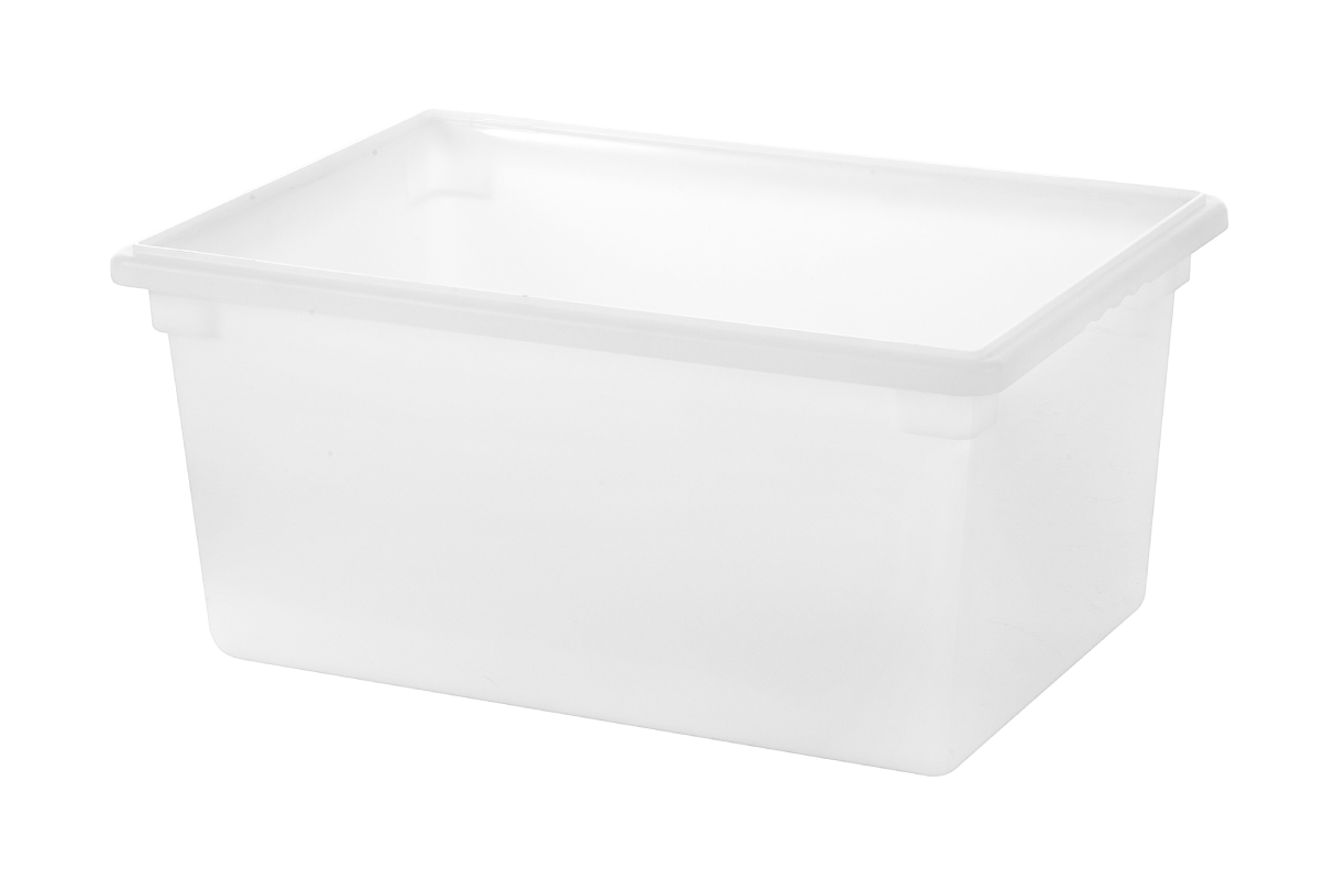 White Polypropylene Food Storage Box, 13 Gallon/49.2L, 18"x26"x9.5"H (P-070P)