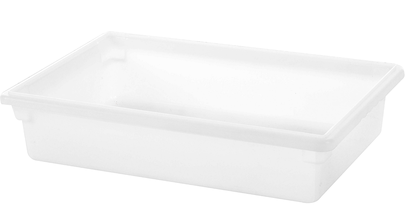 White Polypropylene Food Storage Box, 1.75 Gallon/5.5L, 18"x12"x3.5"H (P-072P)