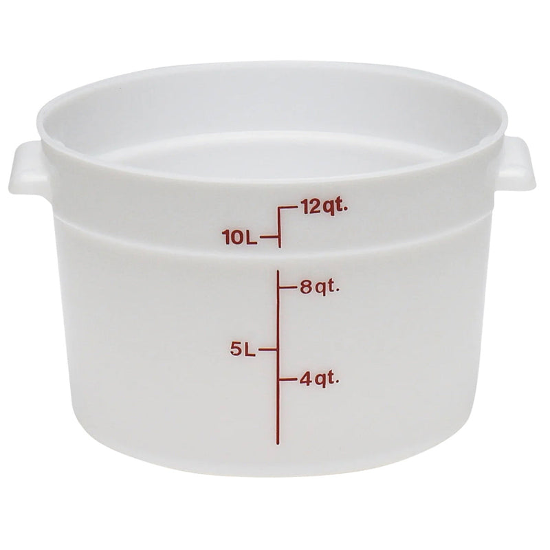 White Polypropylene Round Food Storage Container (1-22 Quarts), Lids Sold Separately