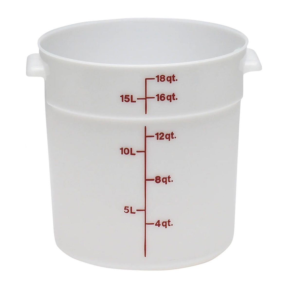 White Polypropylene Round Food Storage Container (1-22 Quarts), Lids Sold Separately