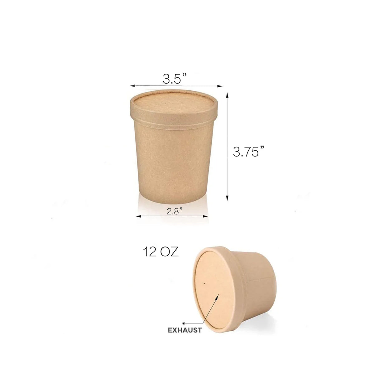 500 Sets, 12 oz ECO Friendly Disposable Soup Bowls with Lids Disposable Soup Cups with Lids - Chefcoca