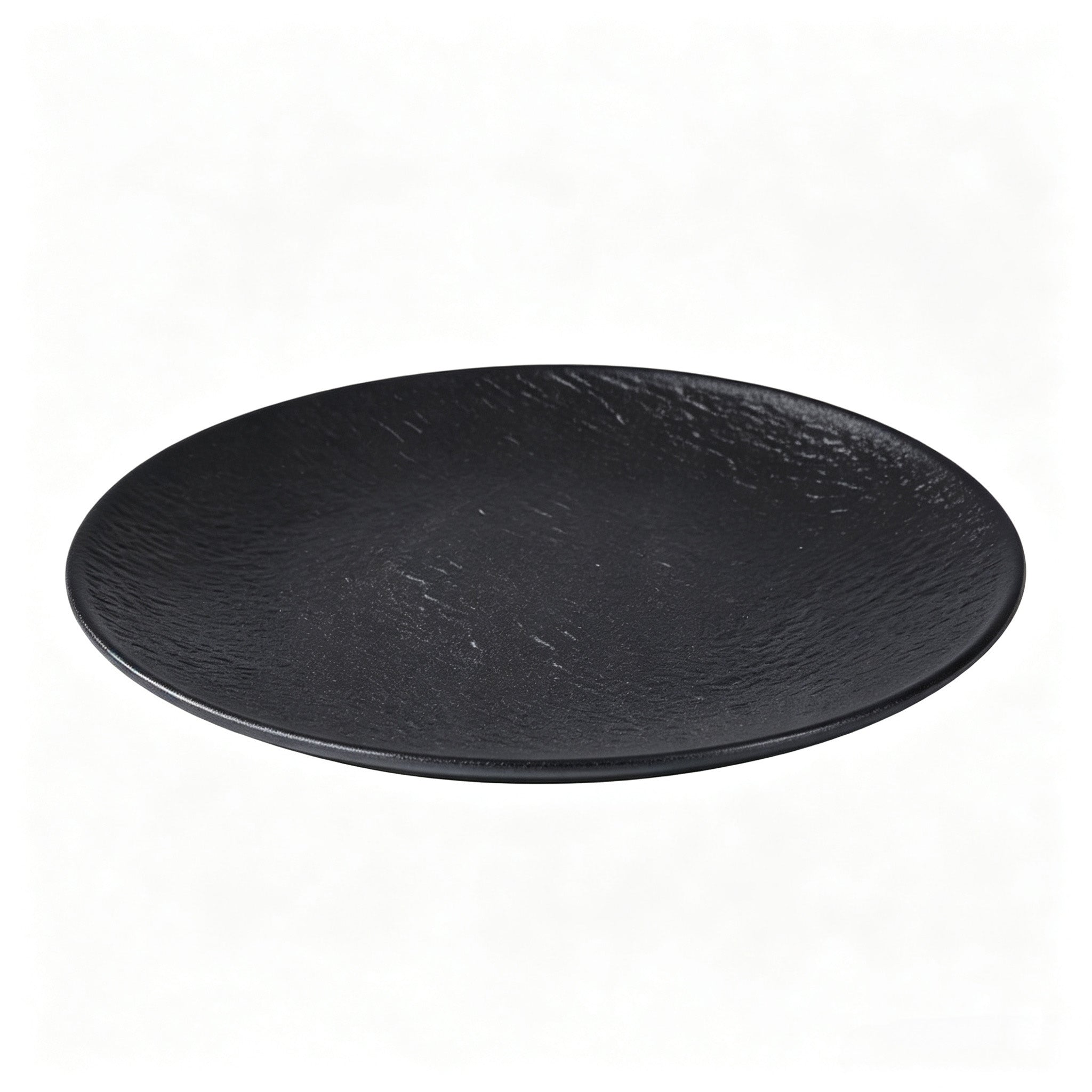 CHEFCO, P201-10BL, 10" Round Melamine Plate – Black Marble Finish,10.00" Diax 0.91"H