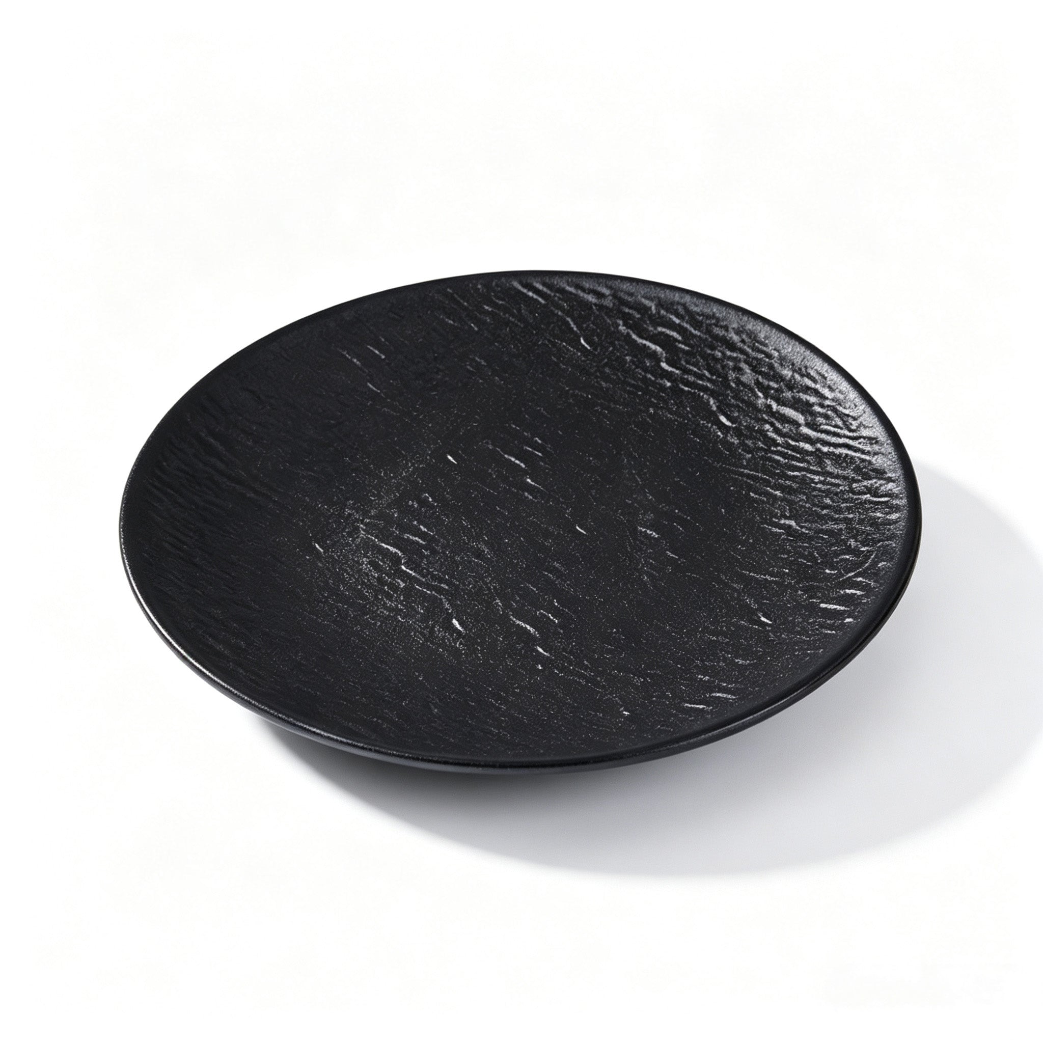 CHEFCO, P201-9BL, 9" Round Melamine Plate – Black Marble Finish, 9.02" Diax 0.83"H