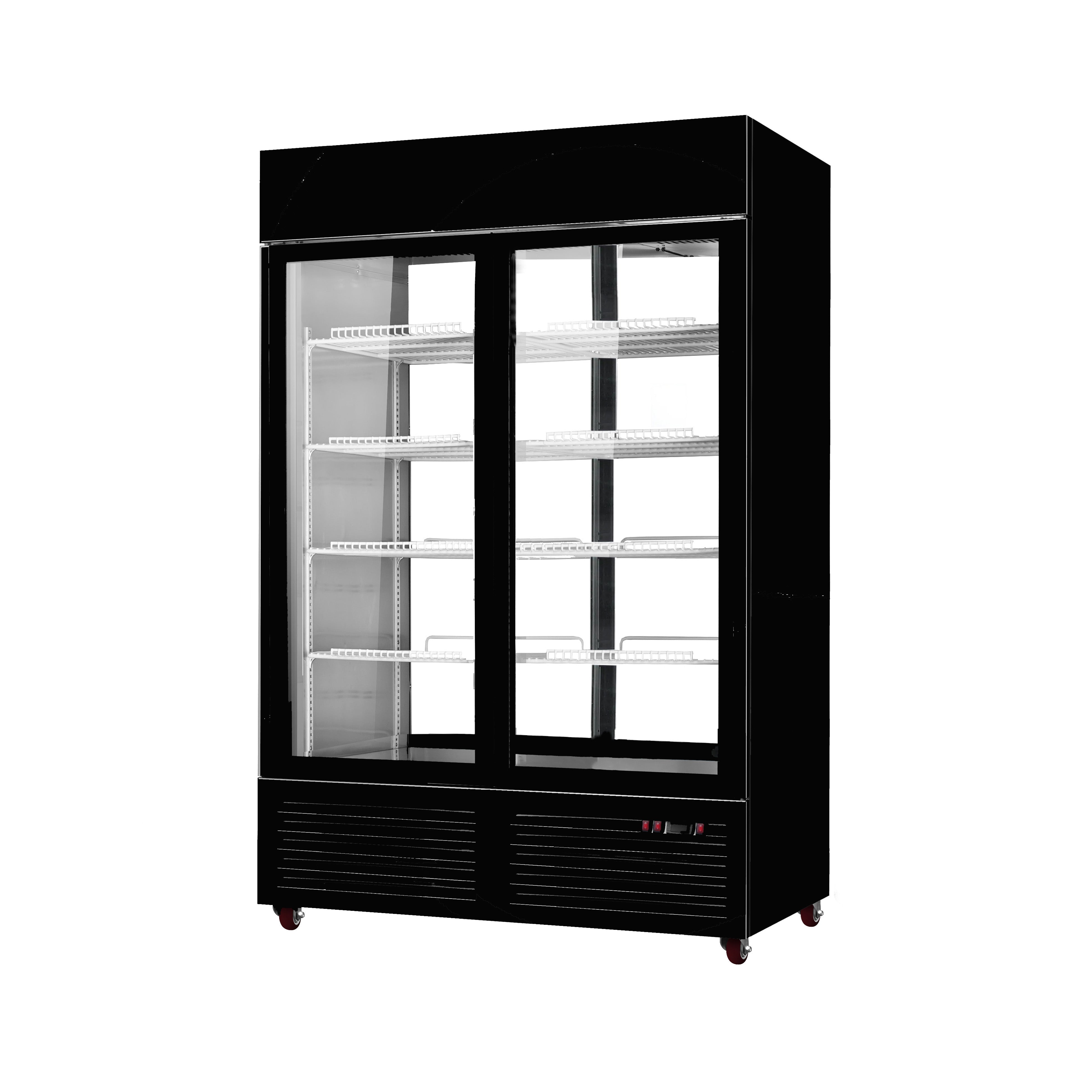 Sub-equip, CDM-B48T, 48" Stainless Steel Glass Door Pass-Through Refrigerator
