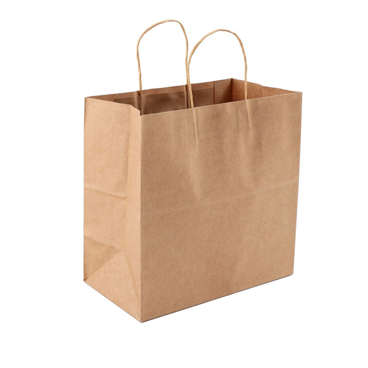 200 Pcs, ECO Friendly Kraft Paper Bags with Recycled Twist Handle, (140gsm) (PB-12) - Chefcoca