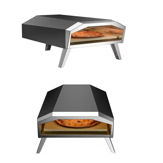Pizza Oven, 13-inch Fired Maker, Portable Outside Stainless Steel Grill with Pizza Stone - Chefcoca