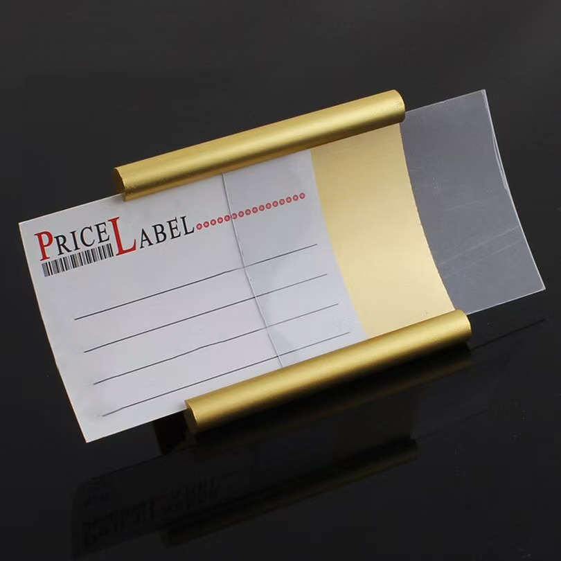 Sign Holder, Price Stand Frame, L Shape, Aluminum Alloy, Price Display, POP Stand, Promotional Supplies, Store, Sale, Advertising, Merchandise, Card Holder (Gold)