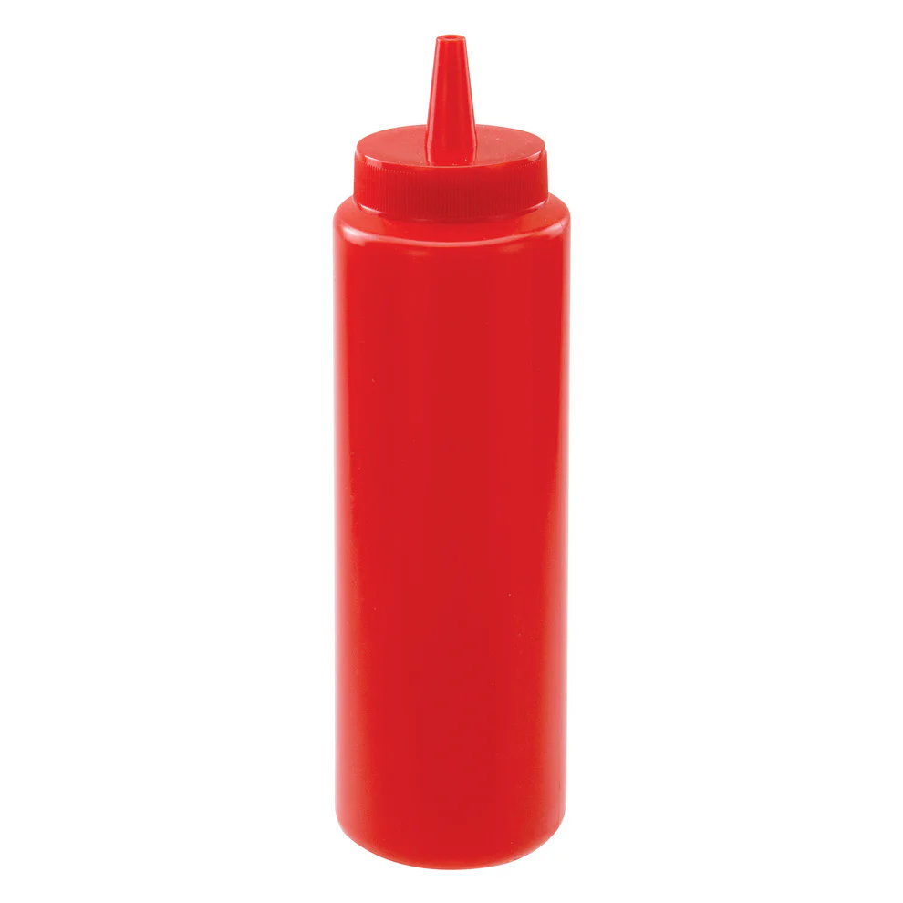PSB-08R - Regular Squeeze Bottles - 8 oz, Red,6pcs/pack - Chefcoca