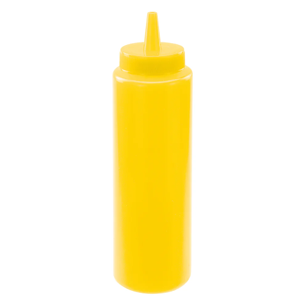 PSB-08Y - Regular Squeeze Bottles - 8 oz, Yellow,6pcs/pack - Chefcoca