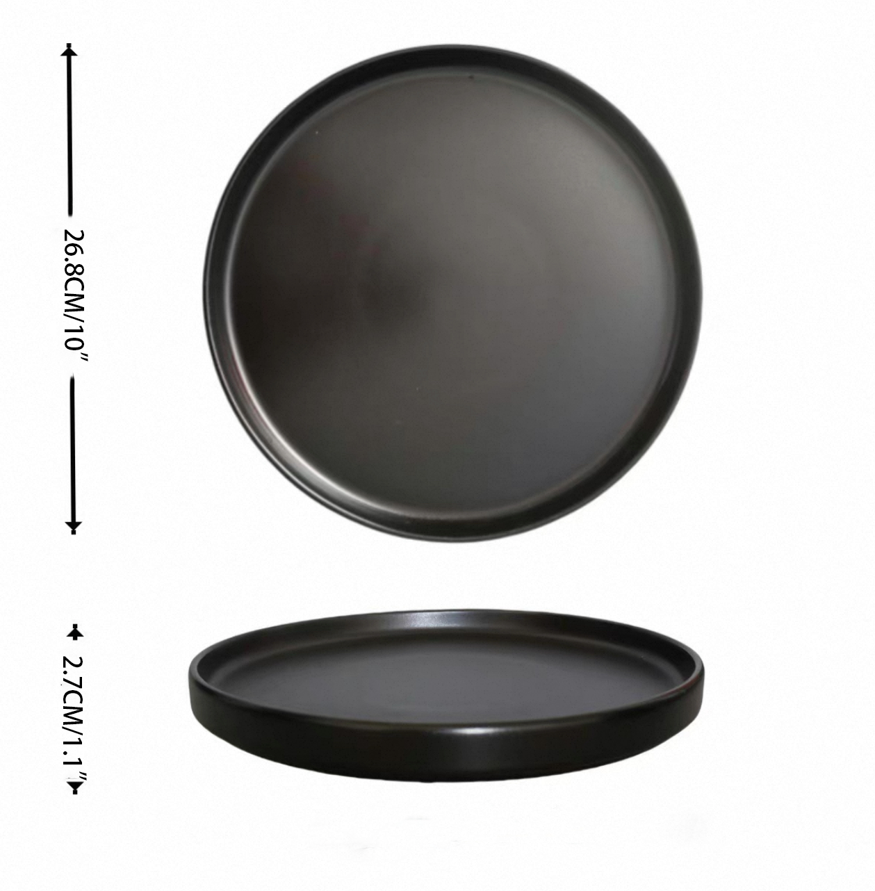 Chefco,PTC00044/45,Black Drum Shape Plate - Chefcoca
