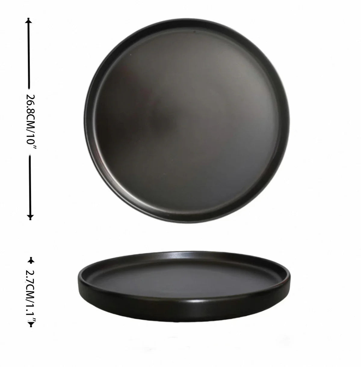 Chefco,PTC00045, 10" Black Drum Shape Plate - Chefcoca