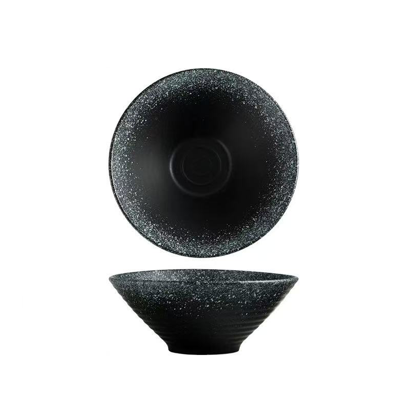 Chefco, 9" Japanese Ceramic noodle bowl,Black (PTC00322)