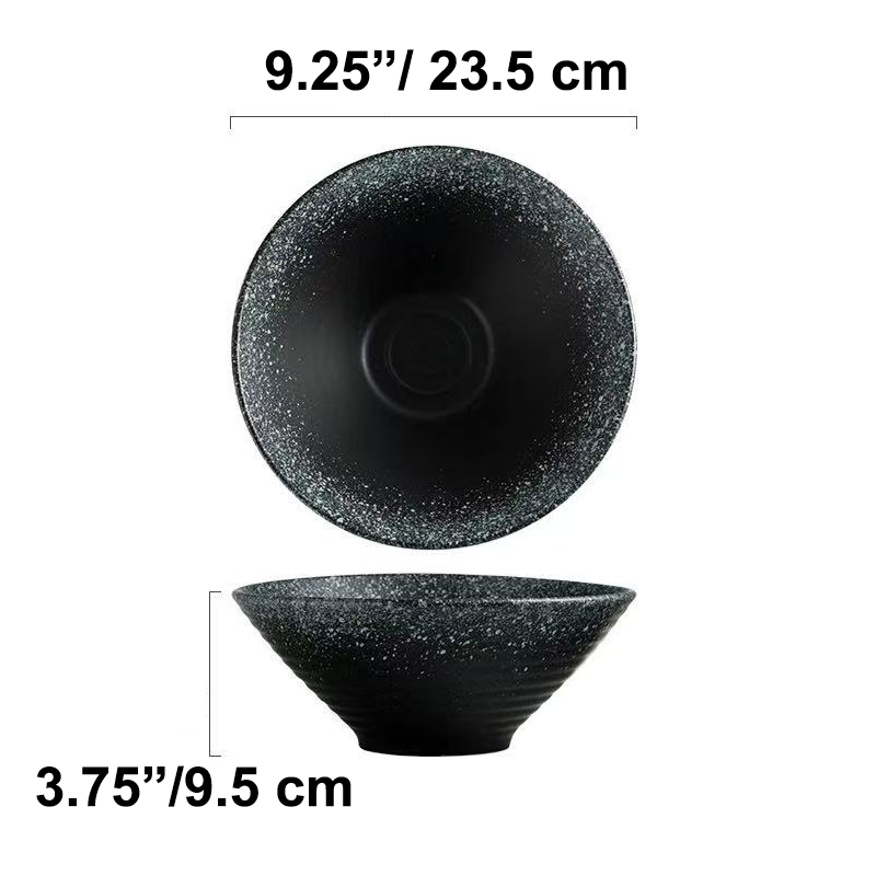 Chefco, 9" Japanese Ceramic noodle bowl,Black (PTC00322)