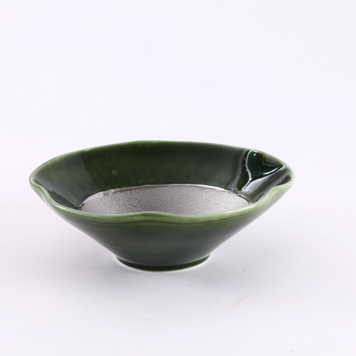 Silver Jaded Ceramic patterned bowl (PTC00421)