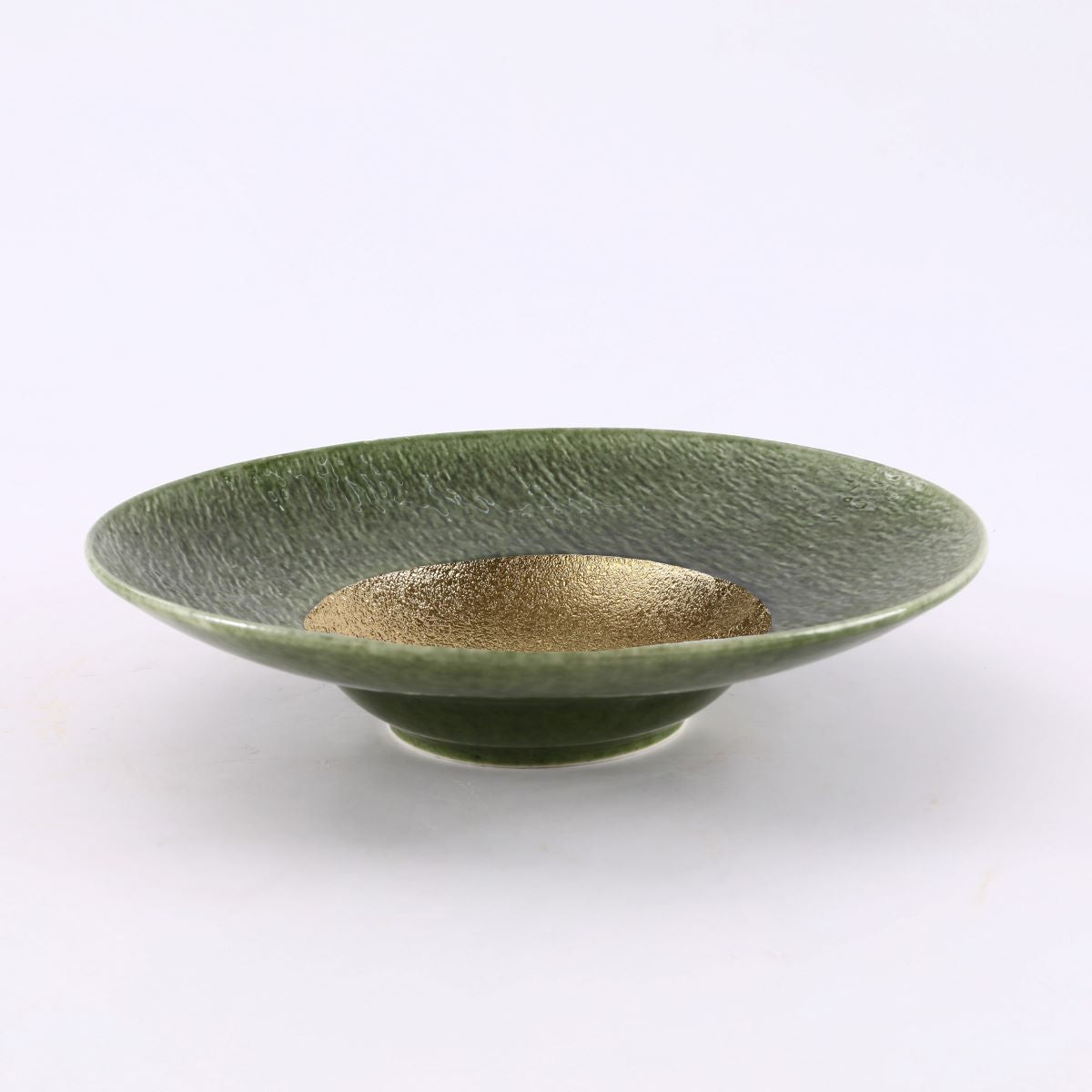 Round Emerald Gold Ceramic Dish (PTC00425)