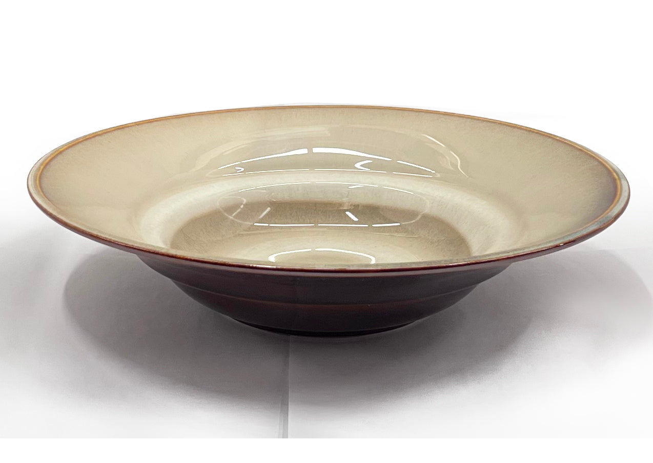 (PTC00630)   10" Dia Ceramic Brown kiln Round Pasta Plate