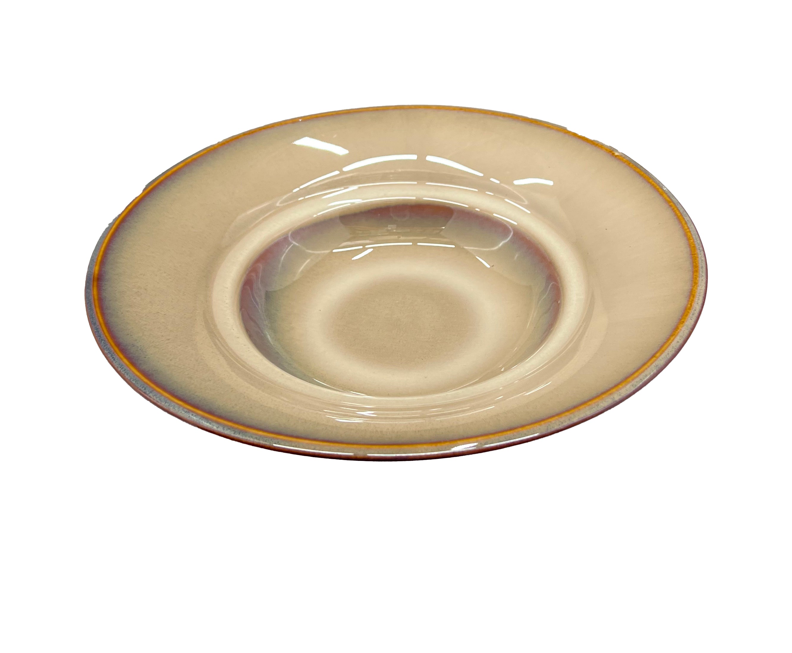 (PTC00630)   10" Dia Ceramic Brown kiln Round Pasta Plate