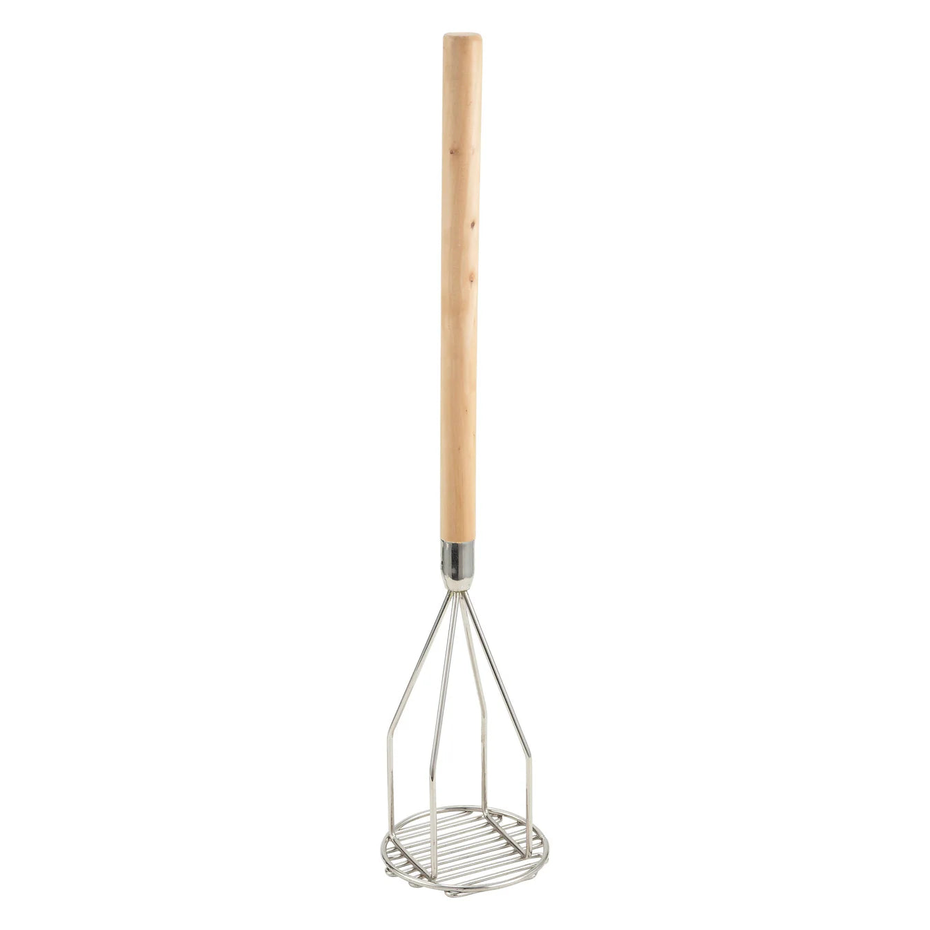 PTM-24R - Potato Masher with Wooden Handle - 5" Round