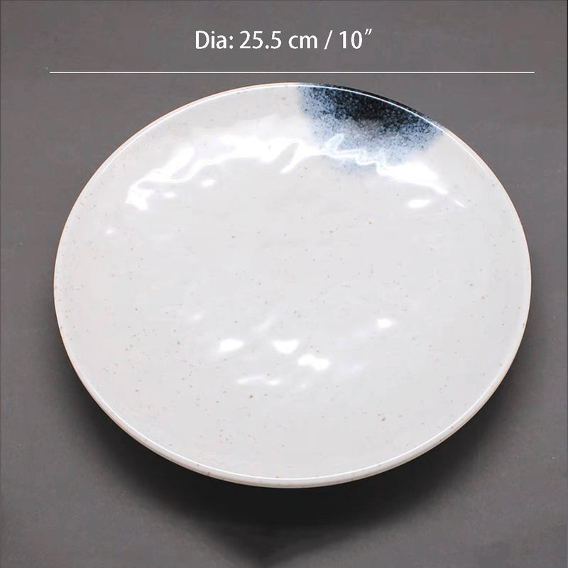 Dark Blue Ombre Hammered Pattern Rimmed Round Melamine Plate (PY9001K--PY10006K)