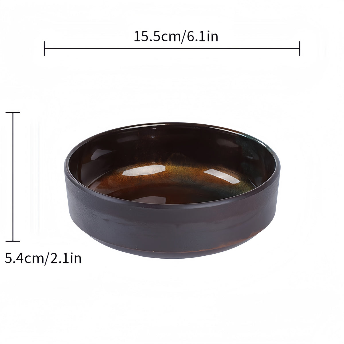 RZS-08TC, 6.1"Dia x 2.1"H Round Straight-Sided Plate – Copper Finish