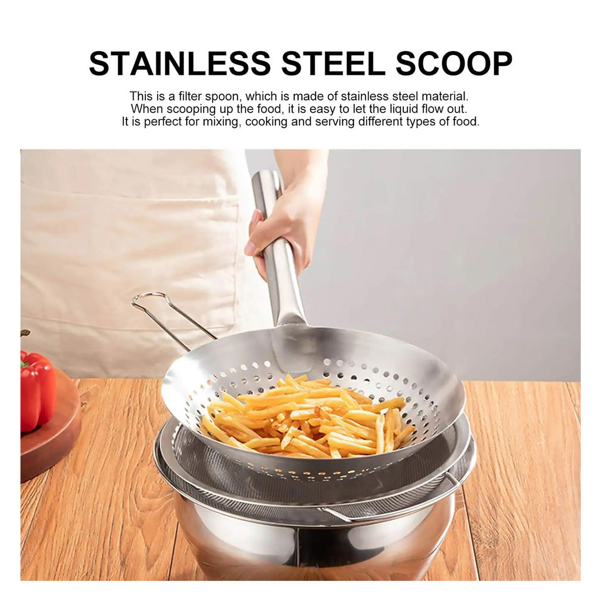 Stainless Steel Oil Skimmer (28-30cm Diameter) - Chefcoca