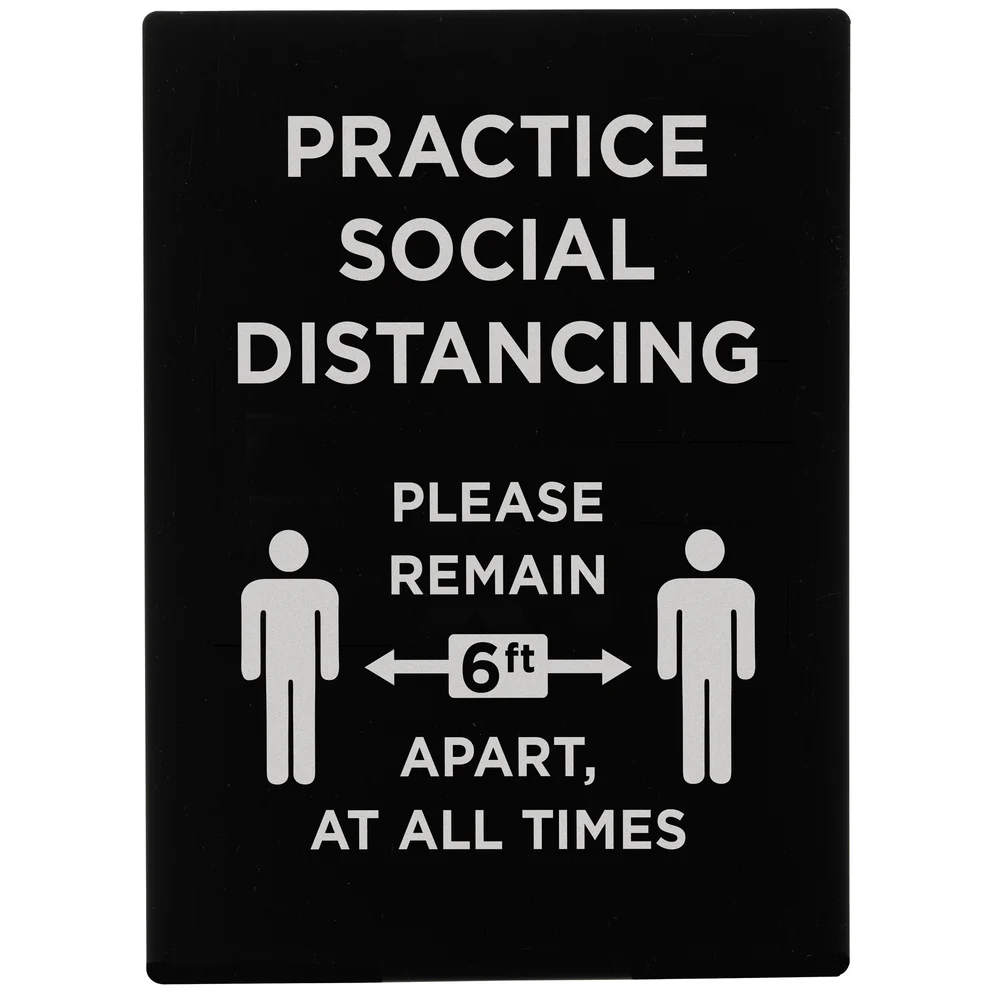 SGN-806 - Stanchion Frame Sign - Practice Social Distancing - Chefcoca