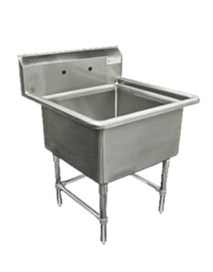 16 Gauge 304 Stainless Steel One Compartment Commercial Sink (18" x 18") - Chefcoca