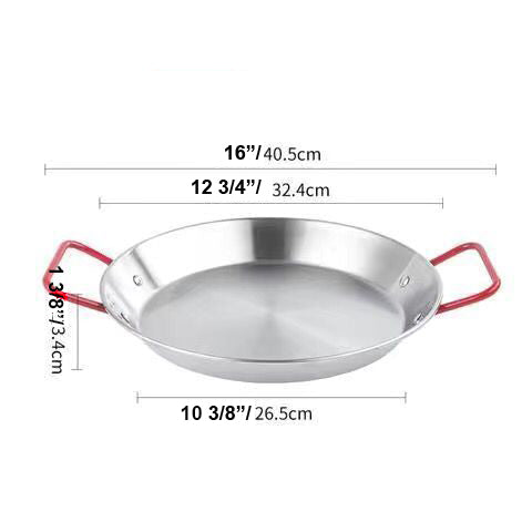 Paella Pan with Polished Stainless Steel (SPP-20S/SPP-24S/SPP-28S/SPP-32S)