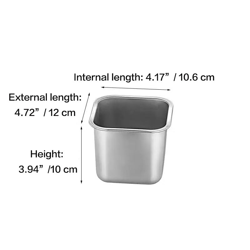Chefco, 12 cm/4.72"  Storage Container Multi-functional Stainless Steel Condiment Jar, square compartment condiment (SSC-12)