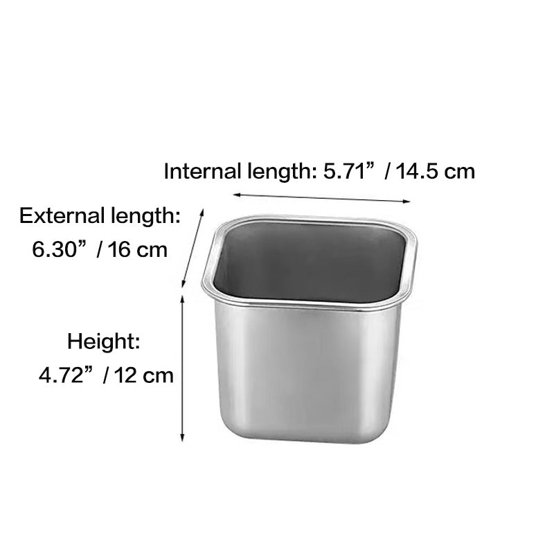 Chefco, 16cm/ 6.3" Storage Container Multi-functional Stainless Steel Condiment Jar, square compartment condiment (SSC-16)