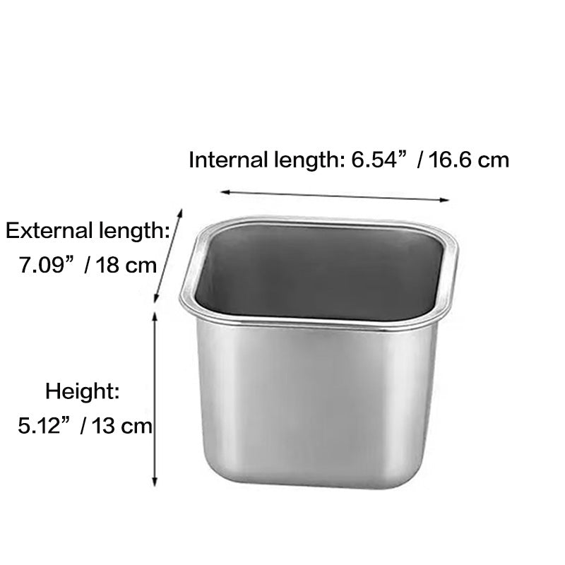 Chefco, 18 cm / 7.09" Storage Container Multi-functional Stainless Steel Condiment Jar, square compartment condiment (SSC-18)
