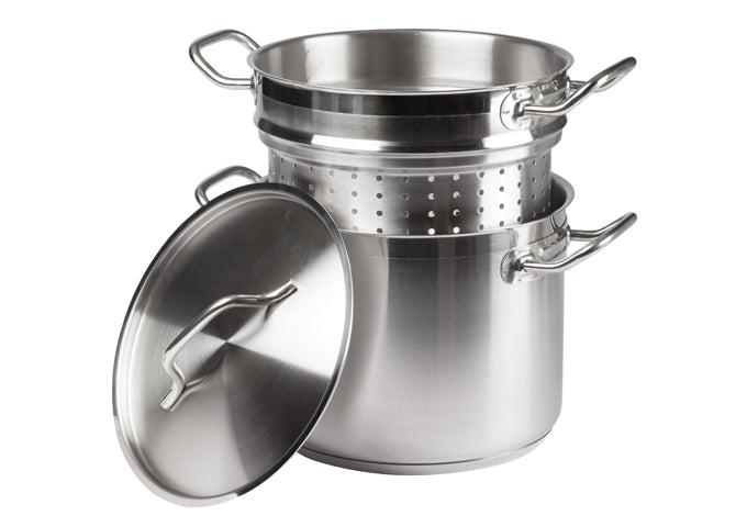 SSDB-20 - Stainless Steel Double Boiler with Cover - 20 Quart