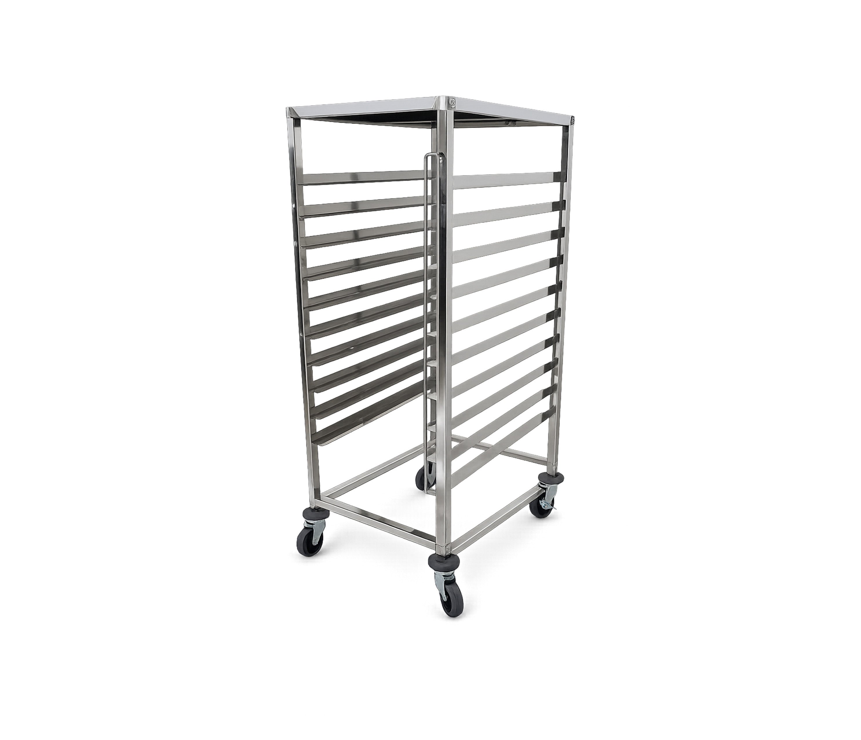Metal304, Étagère à plaques de cuisson à 10 niveaux en acier inoxydable avec freins (SSPR-10KD-218)