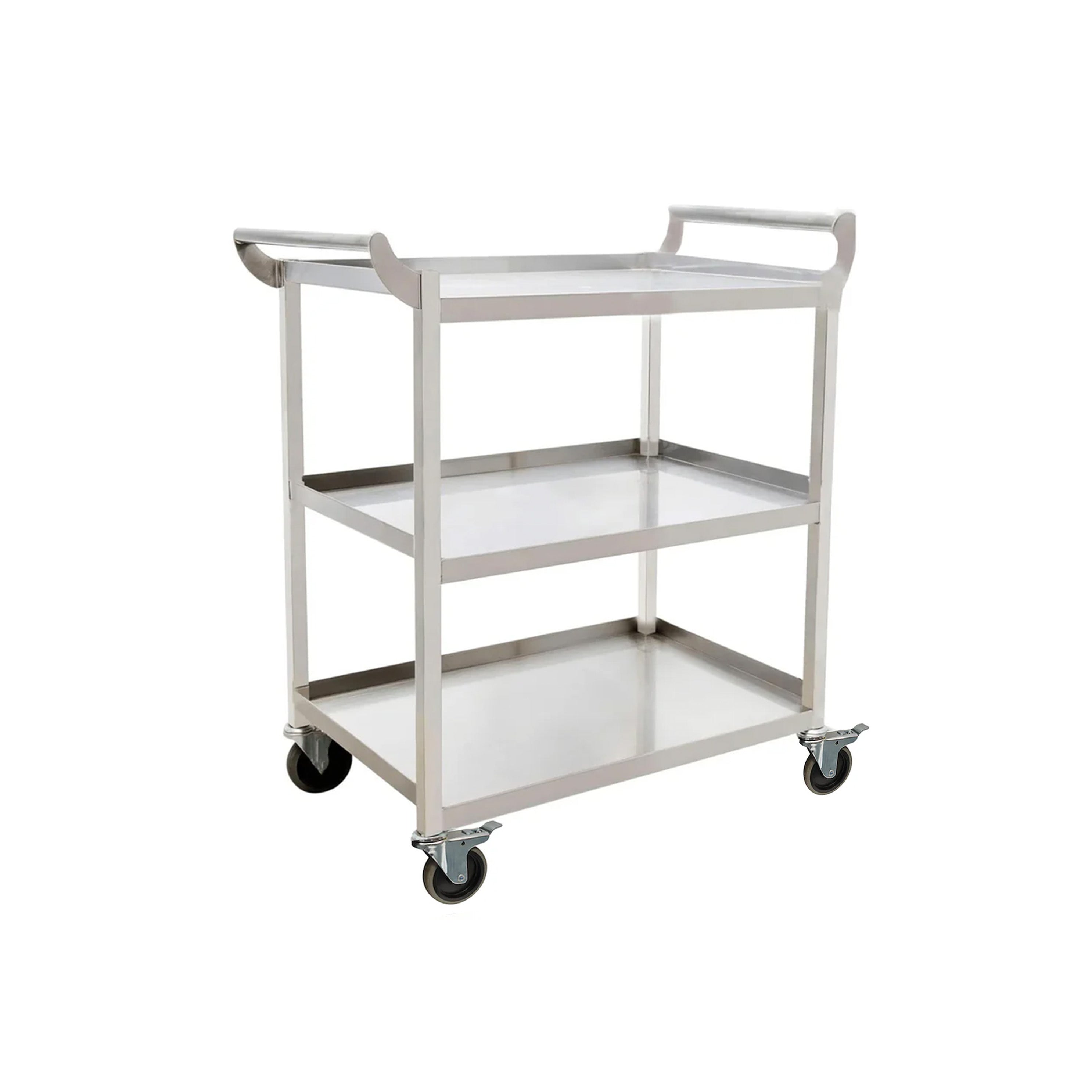 Chefco, SST-4, 304 Stainless Steel Bus Carts,  With Double Handles, 39" Wide (31.5"X19.3"X35.23") - Chefcoca