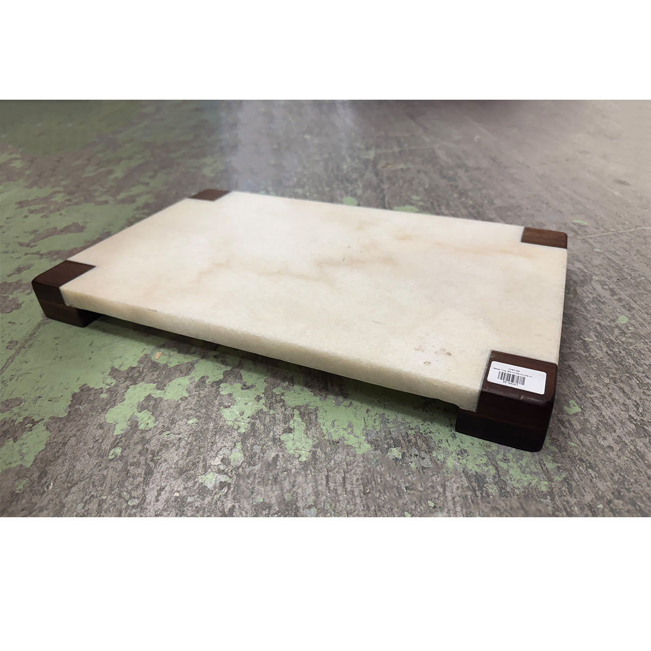 Chefco, Marble Serving Board with Wooden Corners | Rectangular Cheese & Charcuterie Board (ST-S4001)