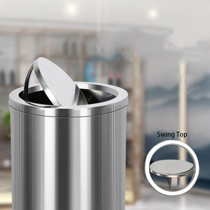 Stainless Steel Round Trash Can with Swing Top( STC-380)