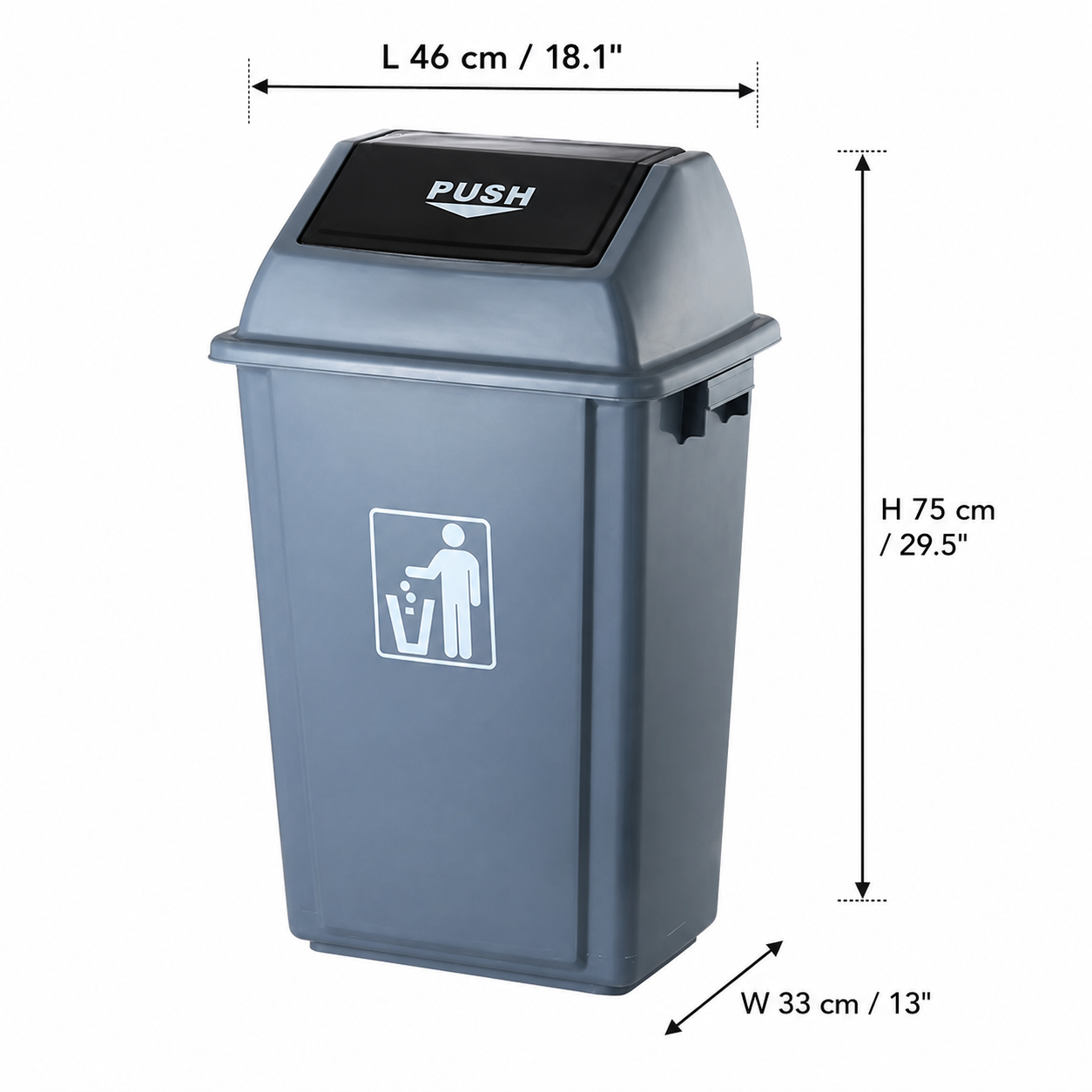 STC-3,Trash Can Swing-Top Lid (Large) , 18"X13X29.5" - Chefcoca