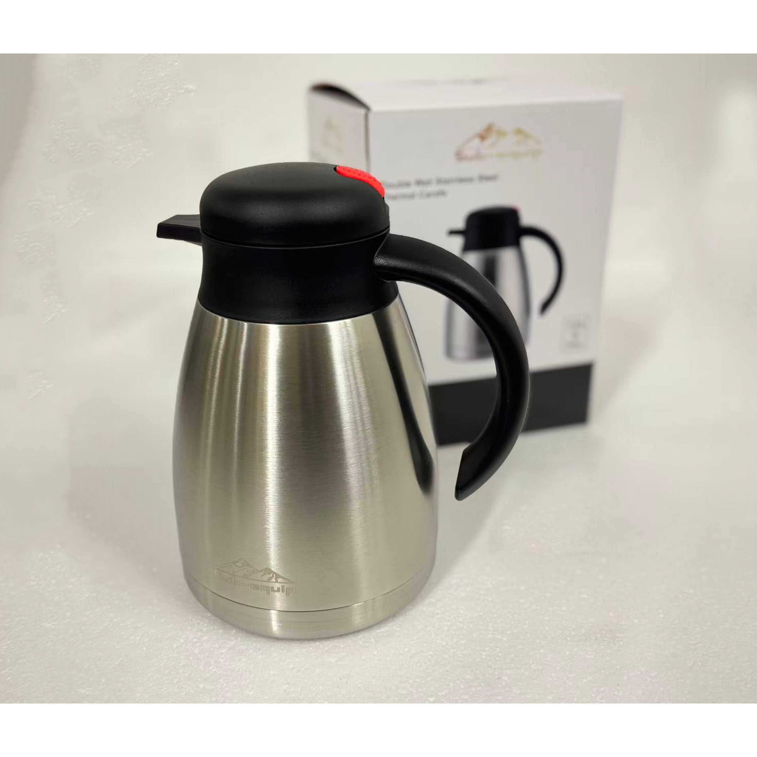 Carafe isotherme en acier inoxydable, bouton-poussoir (1,2 L à 2 L)