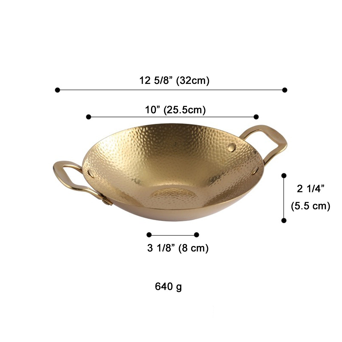 Alcohol pot Korean Ramen pot, Golden Serving Wok With Double handle