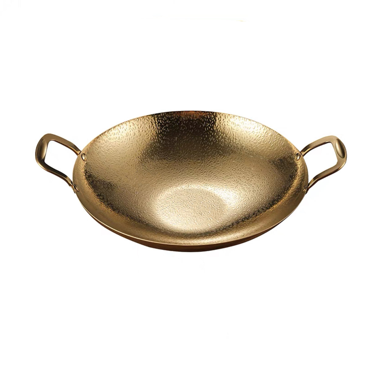 Alcohol pot Korean Ramen pot, Golden Serving Wok With Double handle