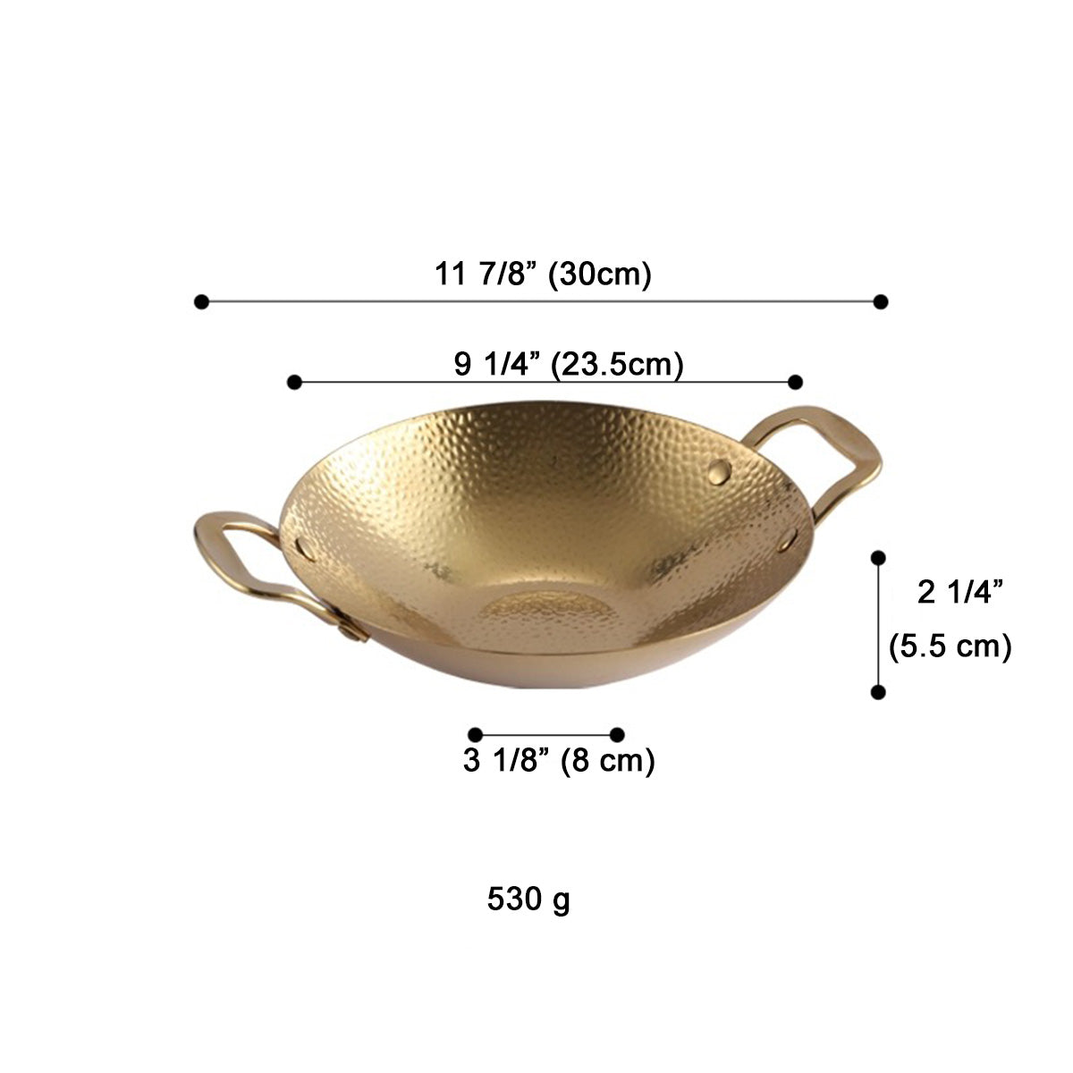 Alcohol pot Korean Ramen pot, Golden Serving Wok With Double handle