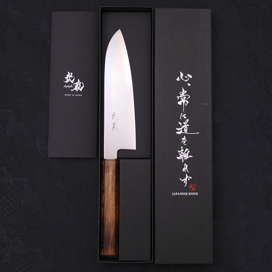 MUSASHI Santoku Chromax Polished Sumi Urushi Handle 170mm (265-170)