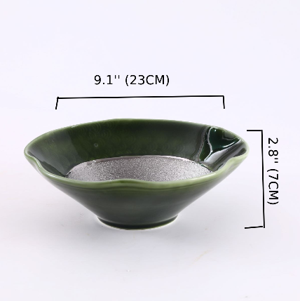 Silver Jaded Ceramic patterned bowl (PTC00421)