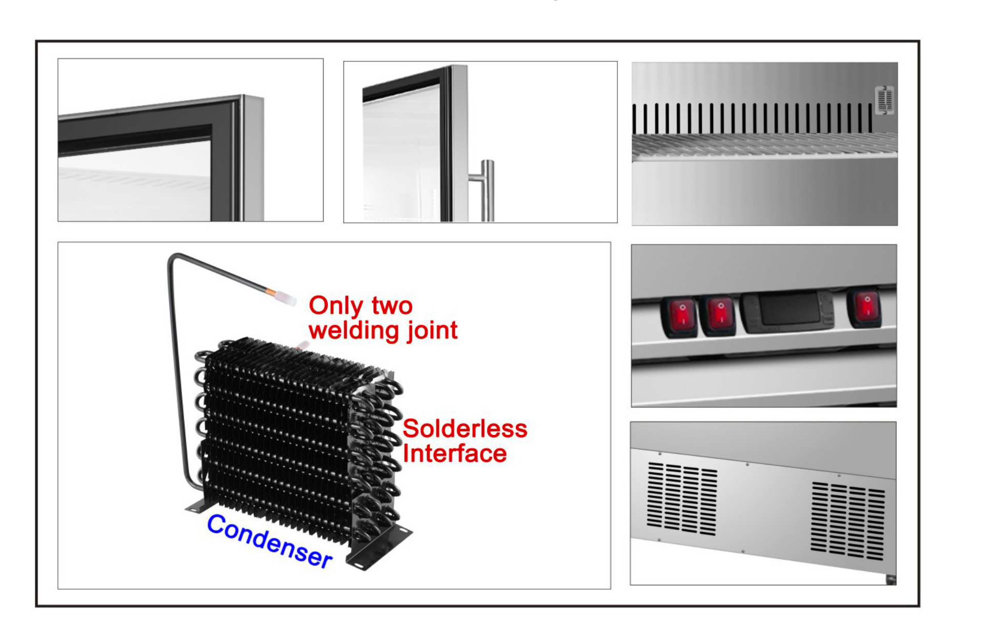 Sub-Equip, C-81FG 81" Glass Triple Door Reach-In Freezer