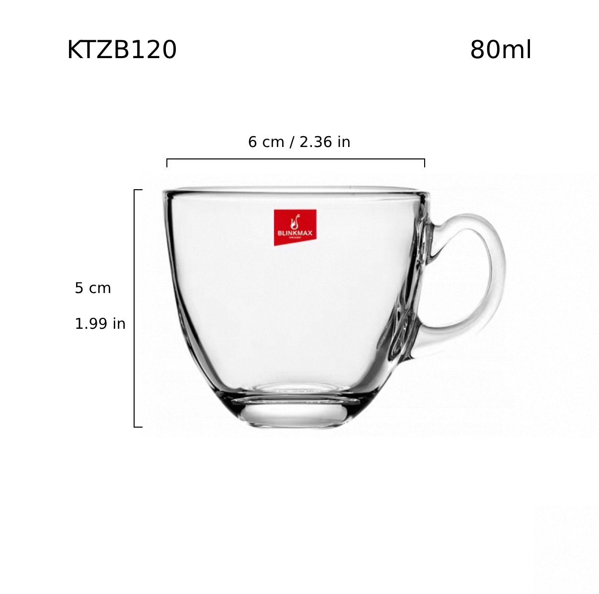 Glass Small Coffee Tea Cup, 80ml (KTZB120) - Chefcoca