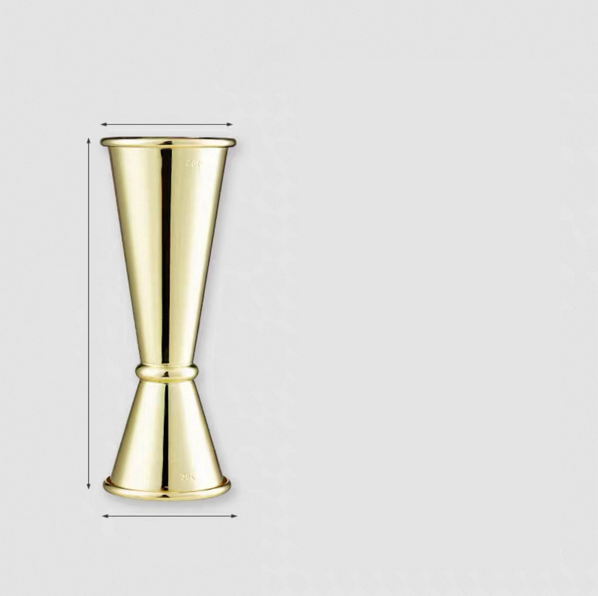 Golden Stainless Steel Jigger, 30ml/60ml (SJ-60G)