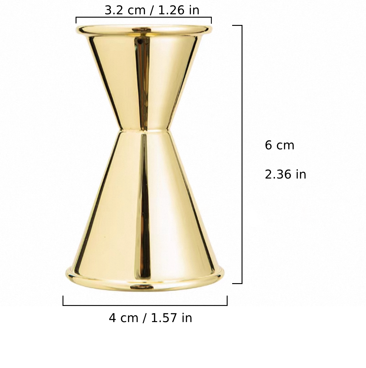 Golden Stainless Steel Jigger, 15ml/30ml (SJ-30G)
