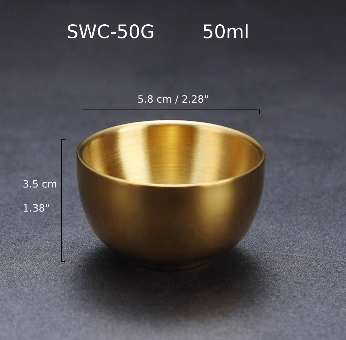 Gold Stainless Steel Wine Cup, 50ml (SWC-50G) - Chefcoca